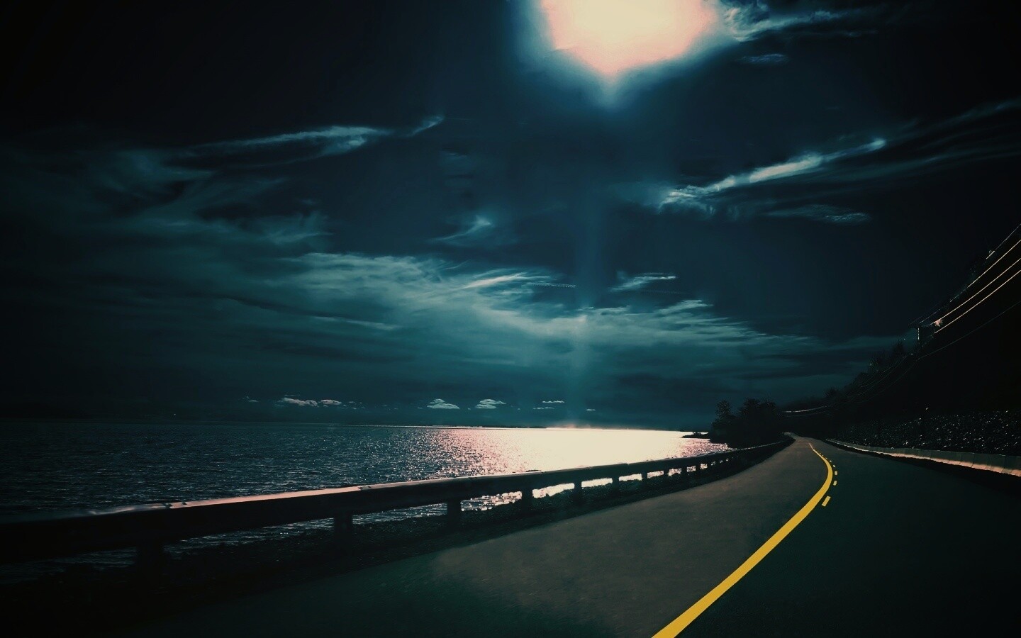 Ночная дорога обои