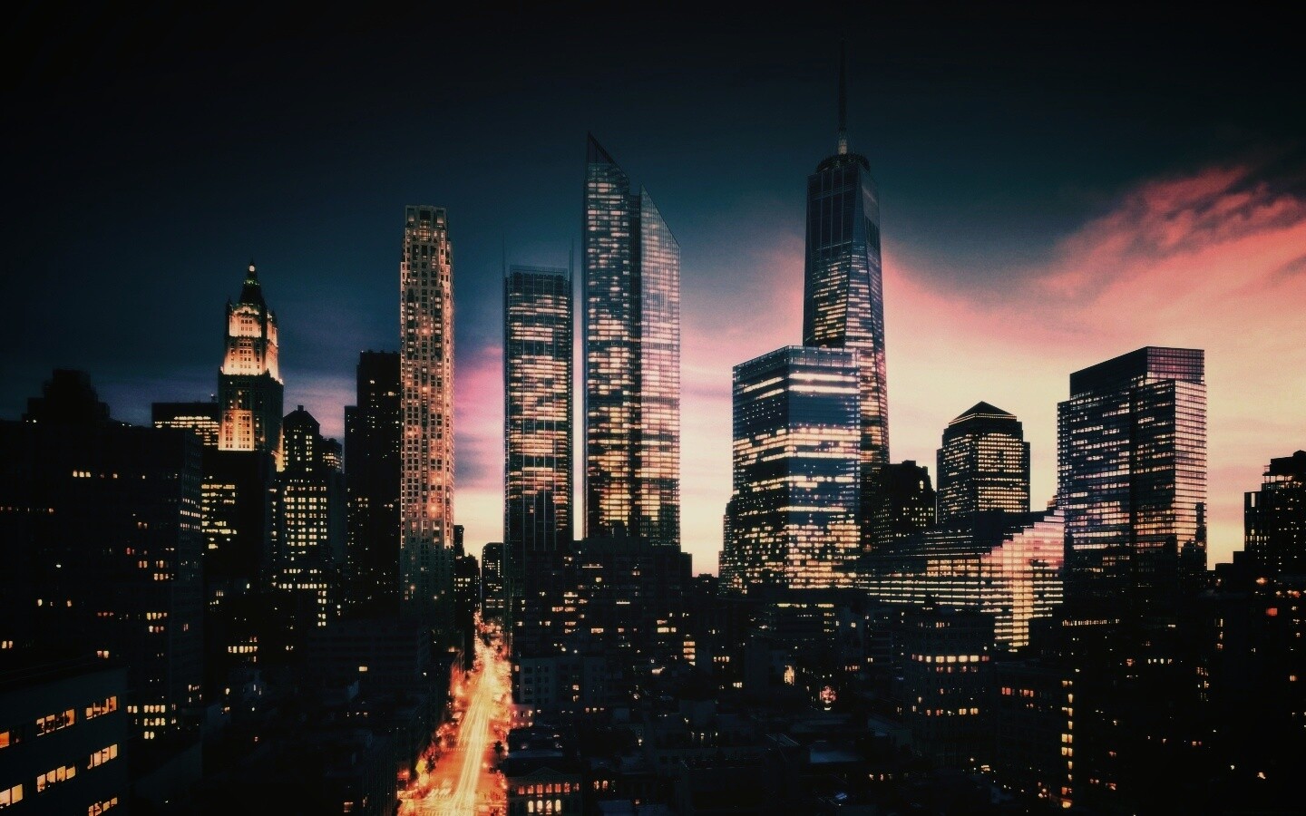 Ночной город обои