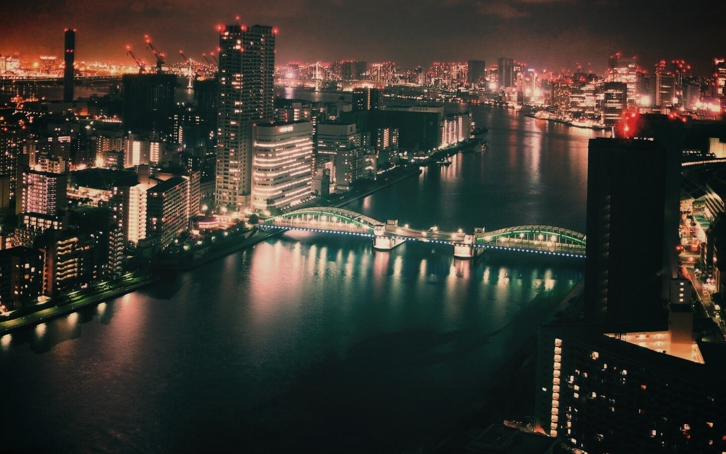 Ночной город обои