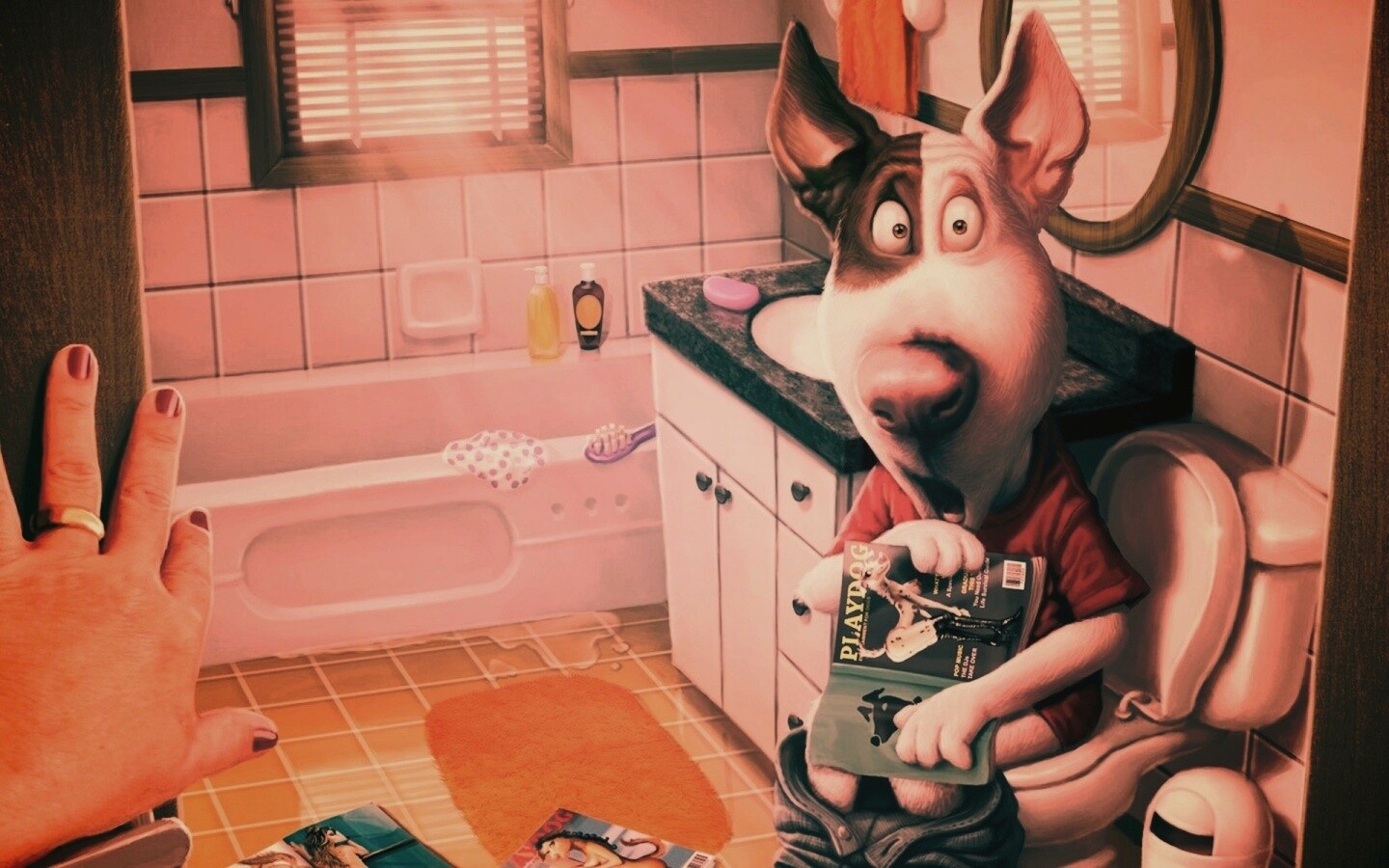 Мастурбирующий пес спалился обои