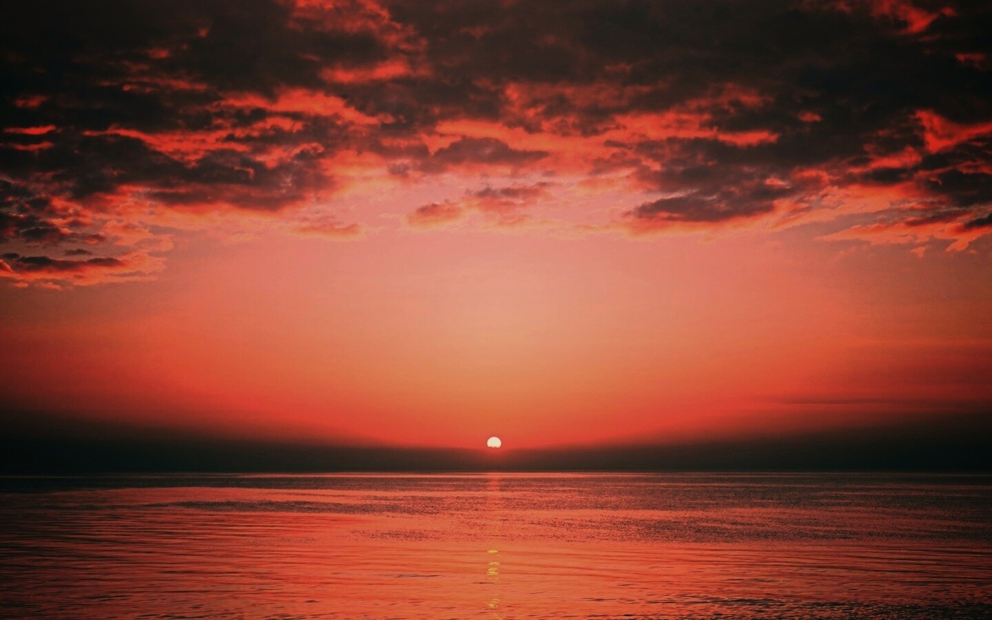 Багровый закат обои