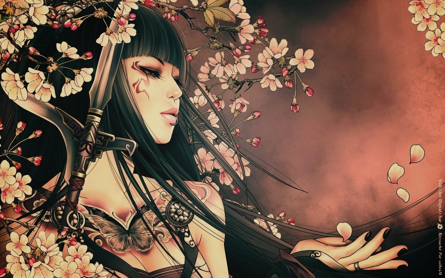 Элегантная девушка с оружием обои