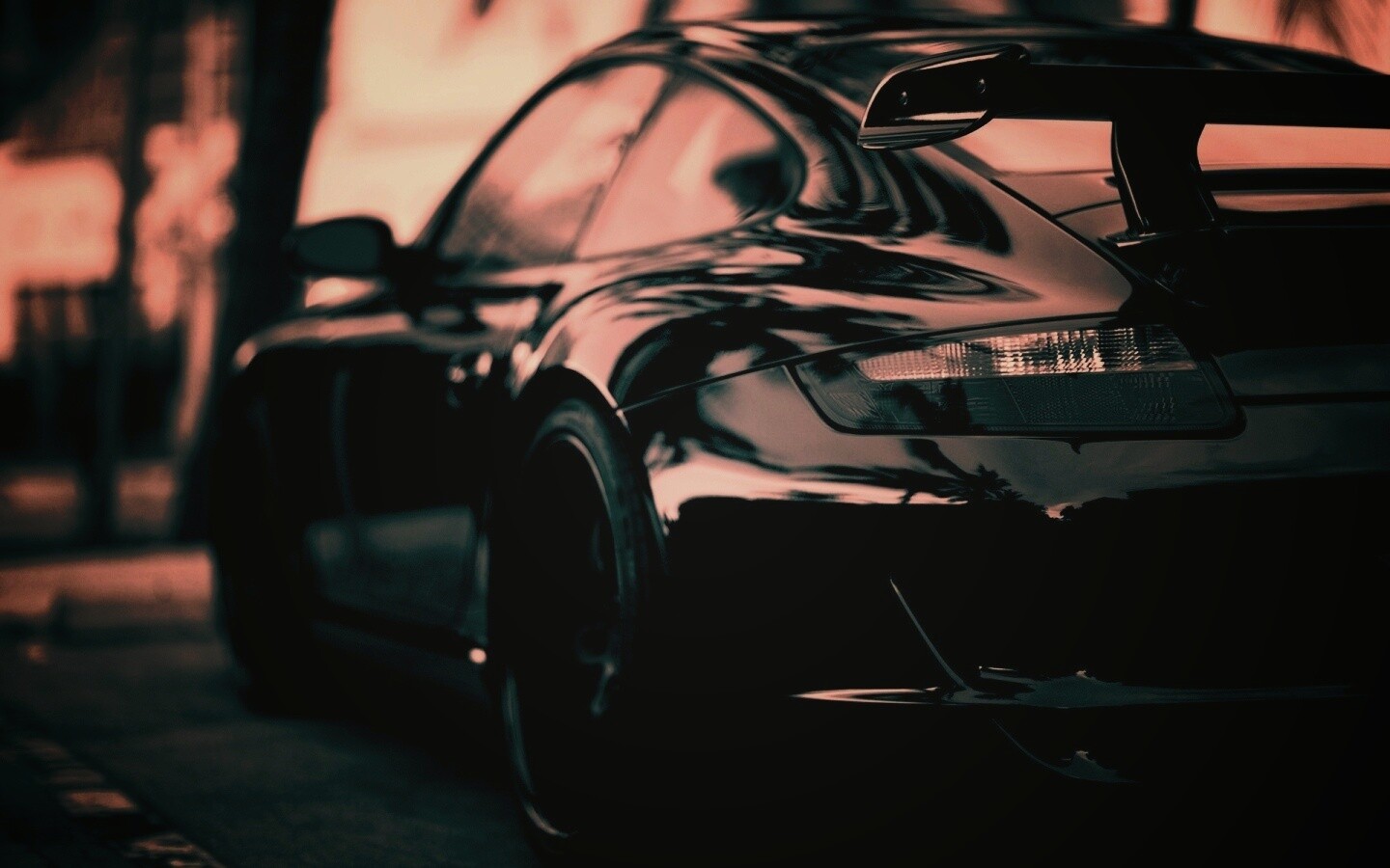 Черный порш обои