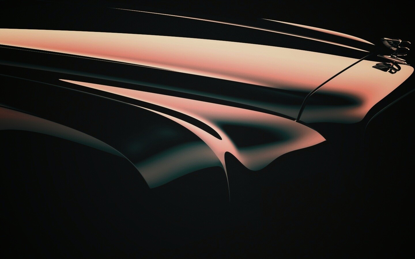 Капот чёрного авто обои