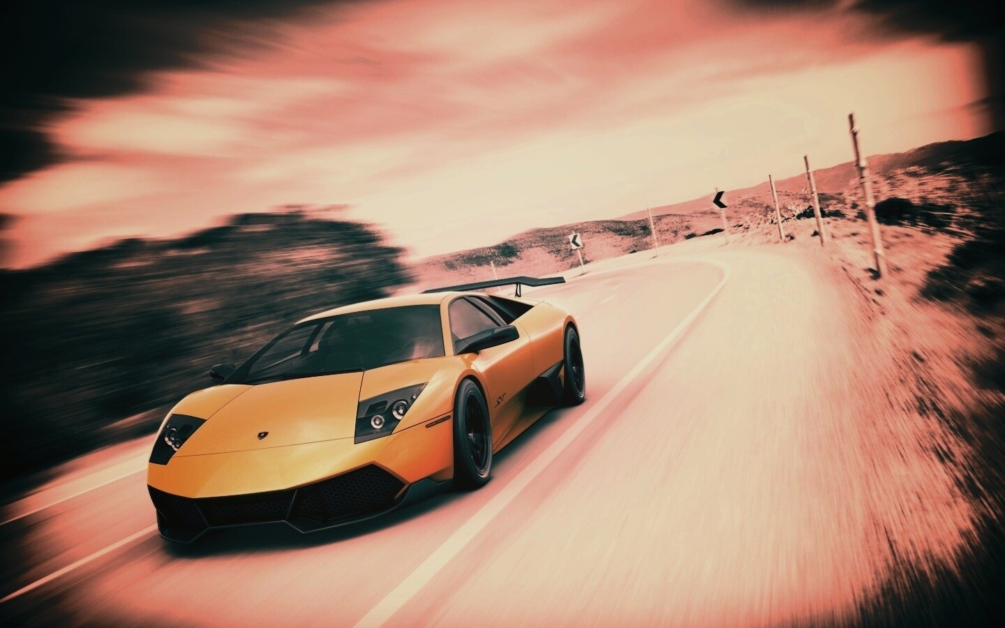 Желтая Ламборджини обои