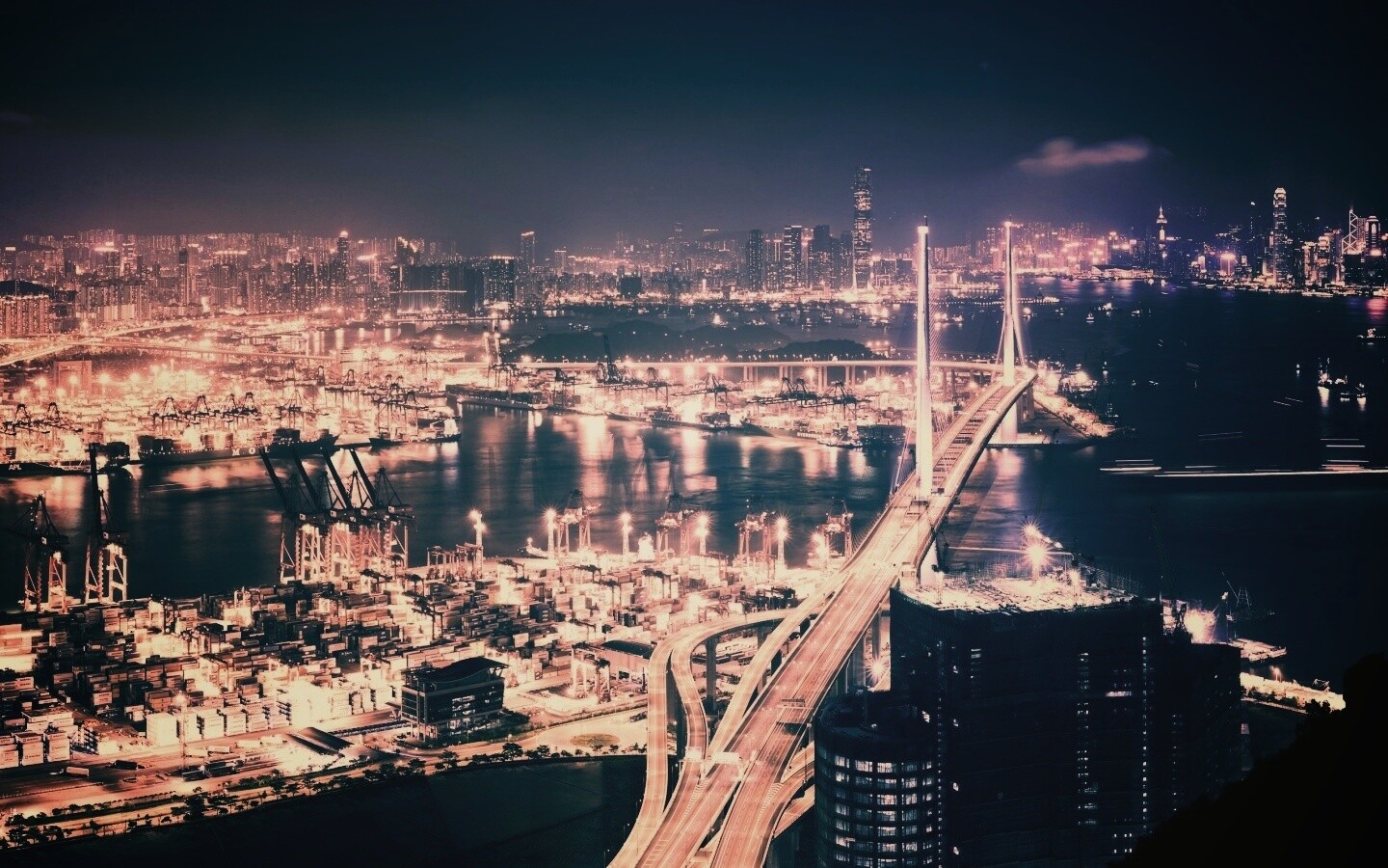 Ночная городская жизнь обои