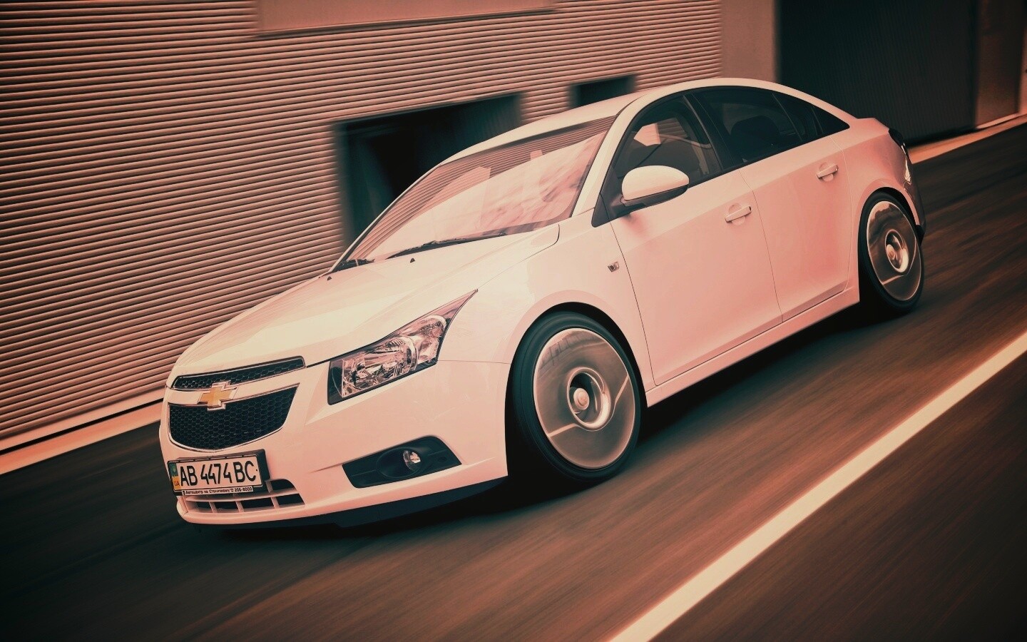 Chevrolet Круз белый седан обои