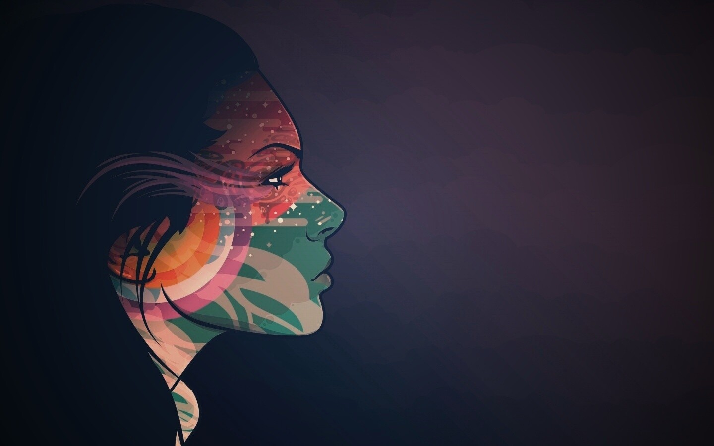 Профиль девушки обои