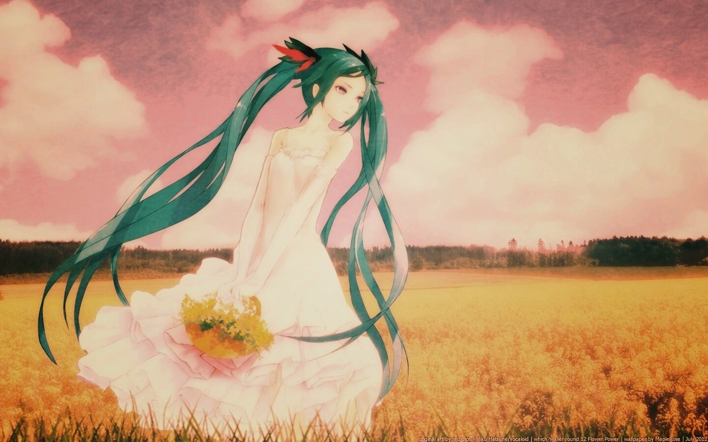 Хатсуне в поле обои