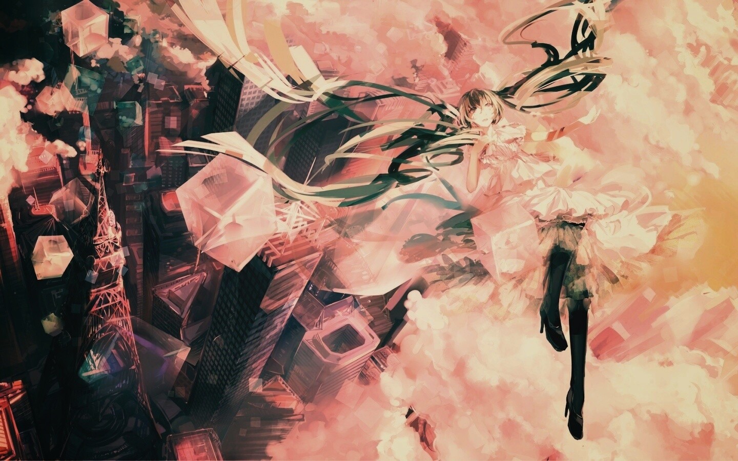 Hatsune Miku в небе обои