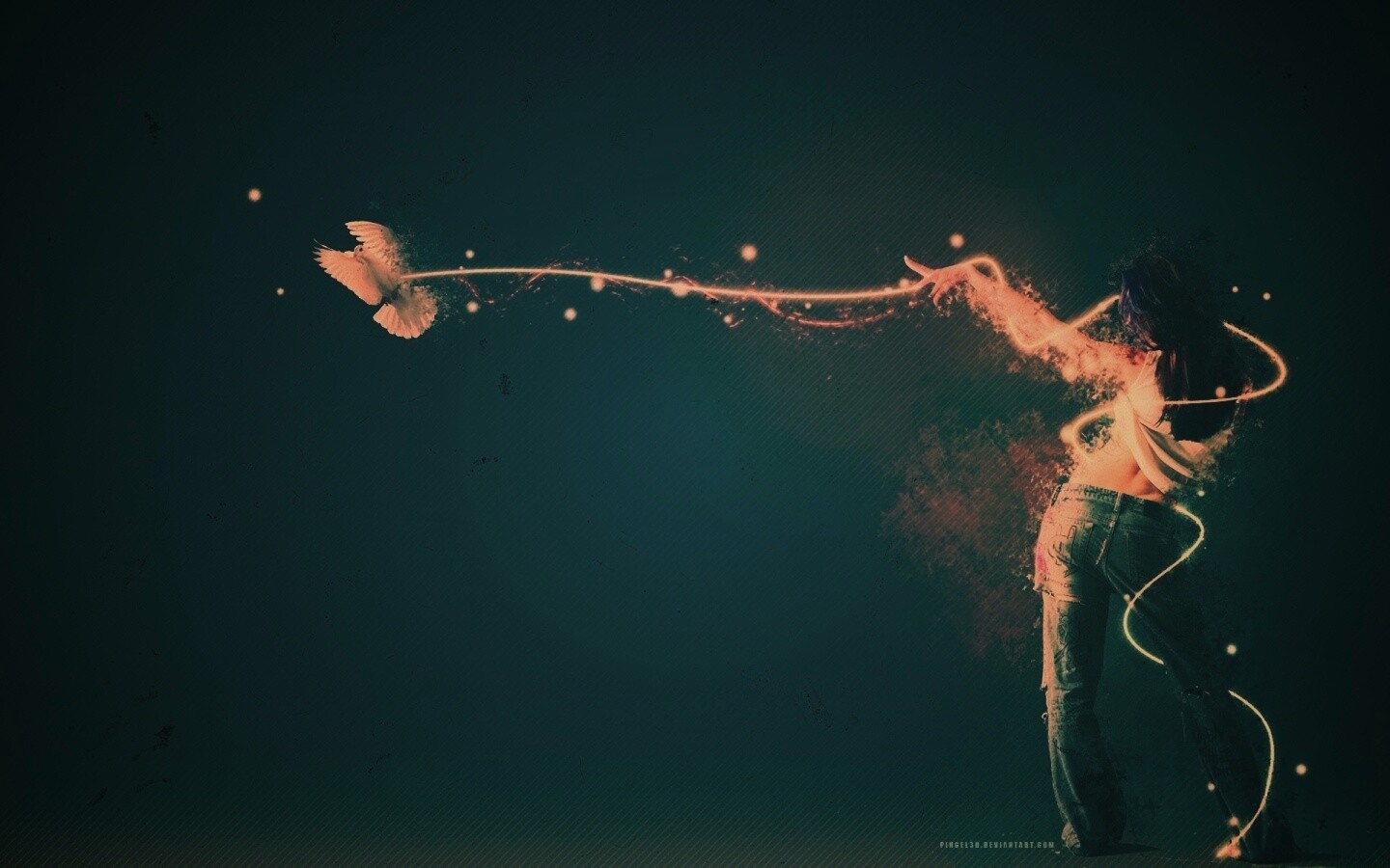 Девушка с бабочкой обои