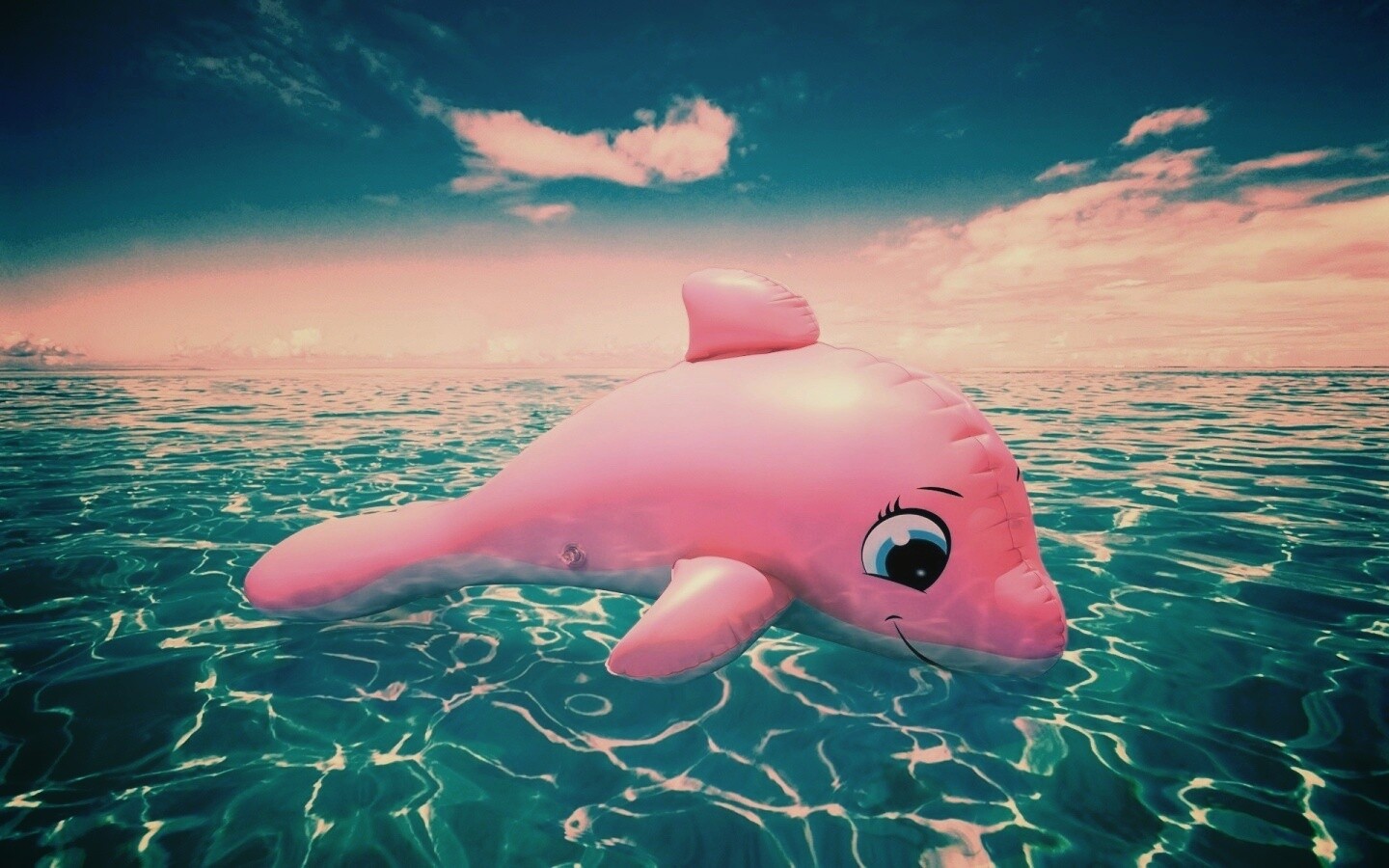 Надувной розовый дельфин обои