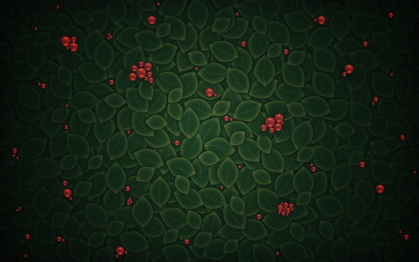 Векторные листья с ягодами обои