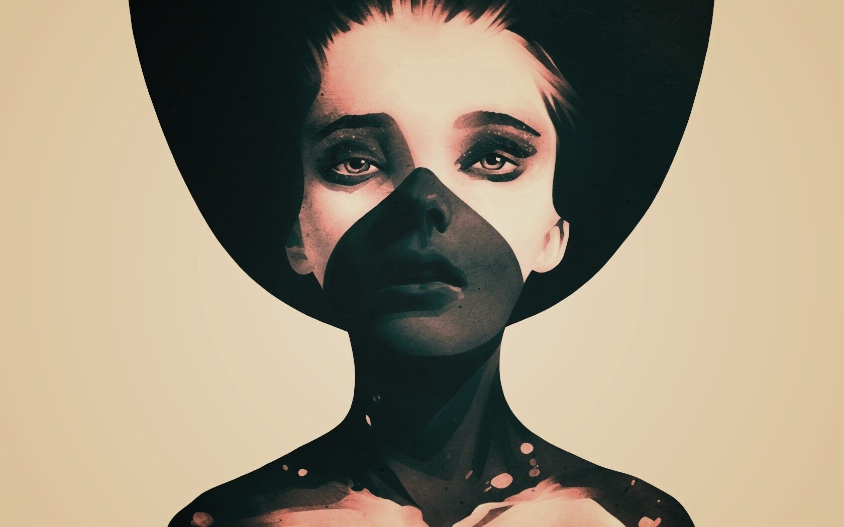 Черно-белый бодиарт обои