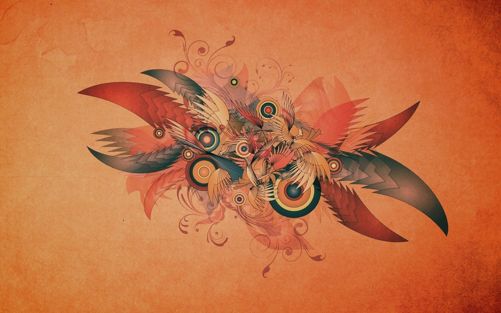 Перья и круги обои