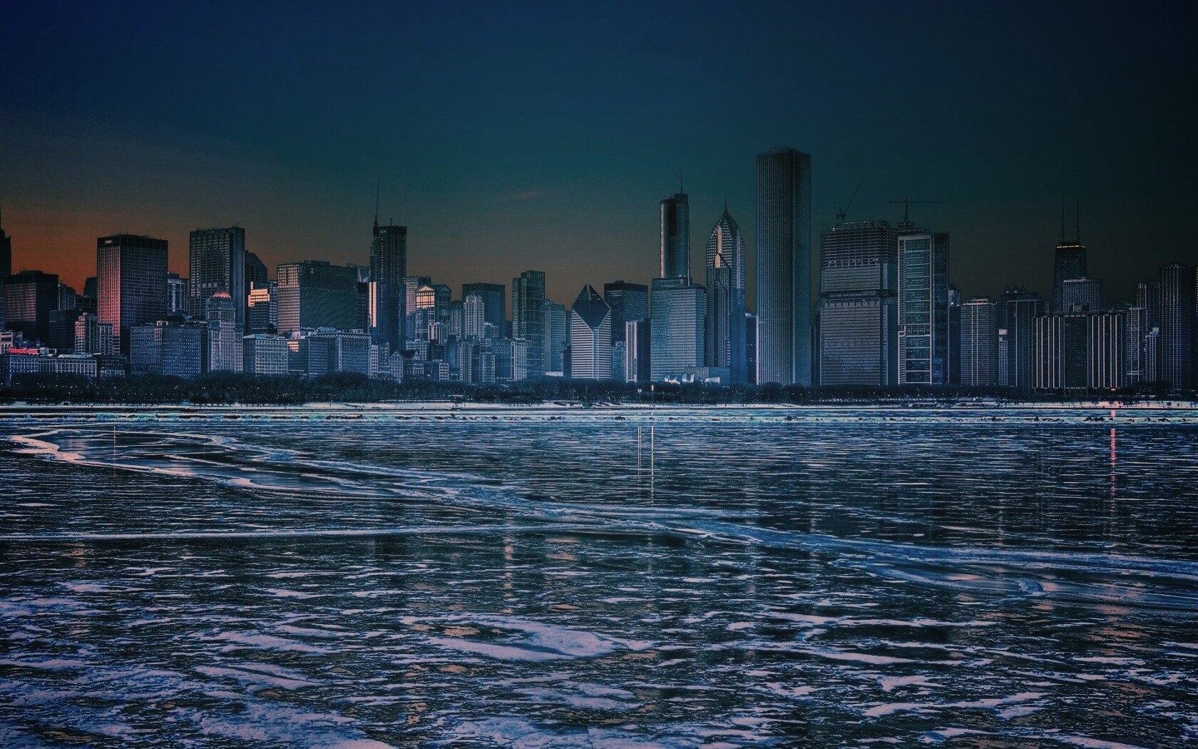 Зима в мегаполисе обои