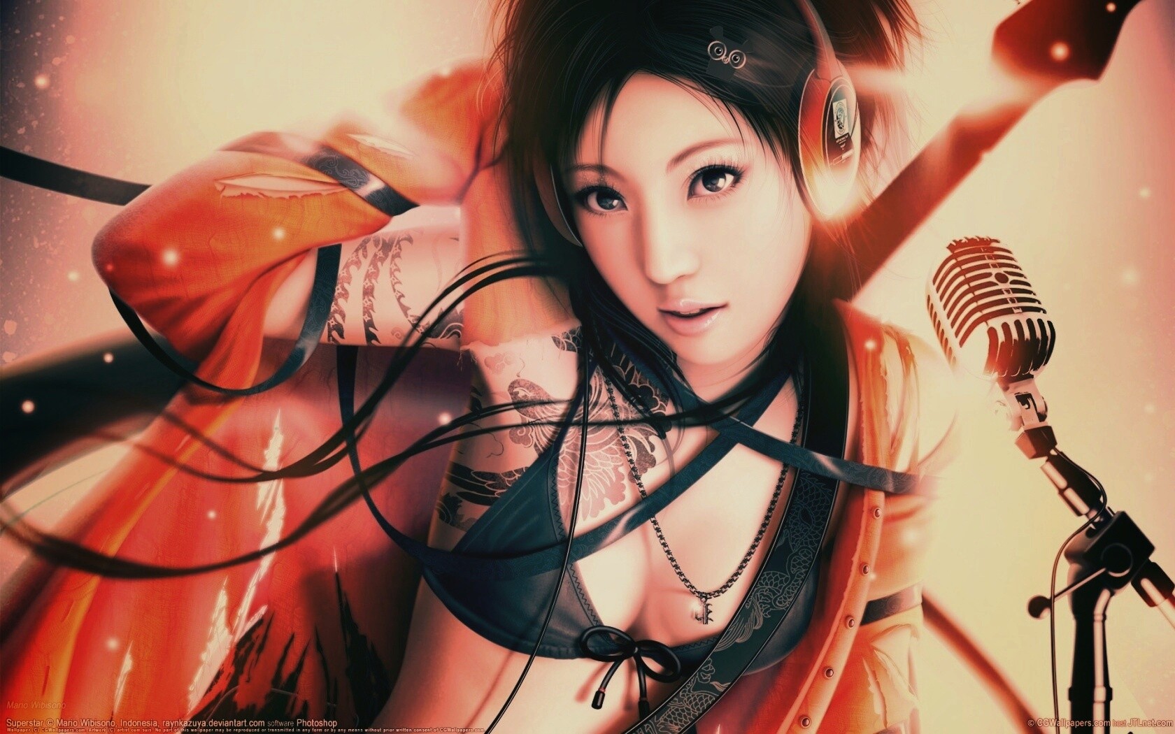 Поющая японка обои