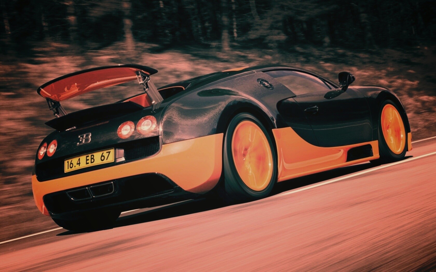 Оранжево-черный Бугатти обои