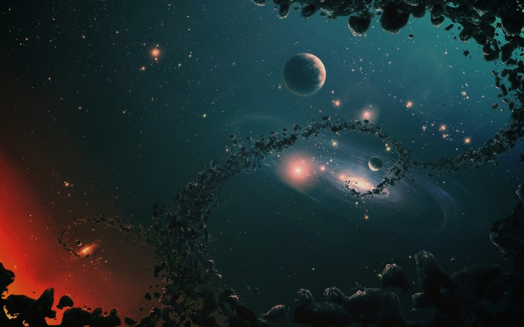 Причудливый пояс астероидов обои