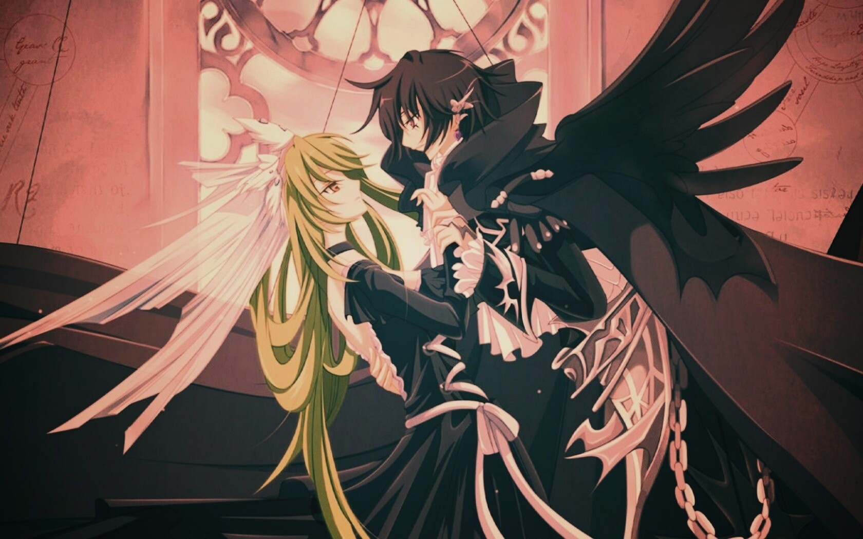 Танец под витражом обои