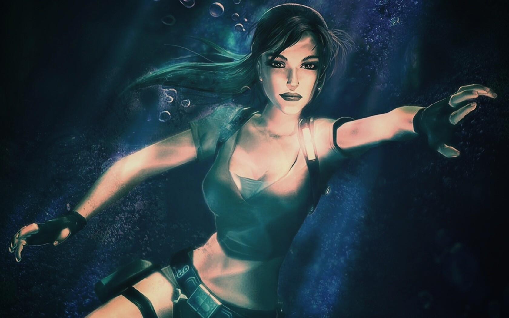 Лара под водой обои