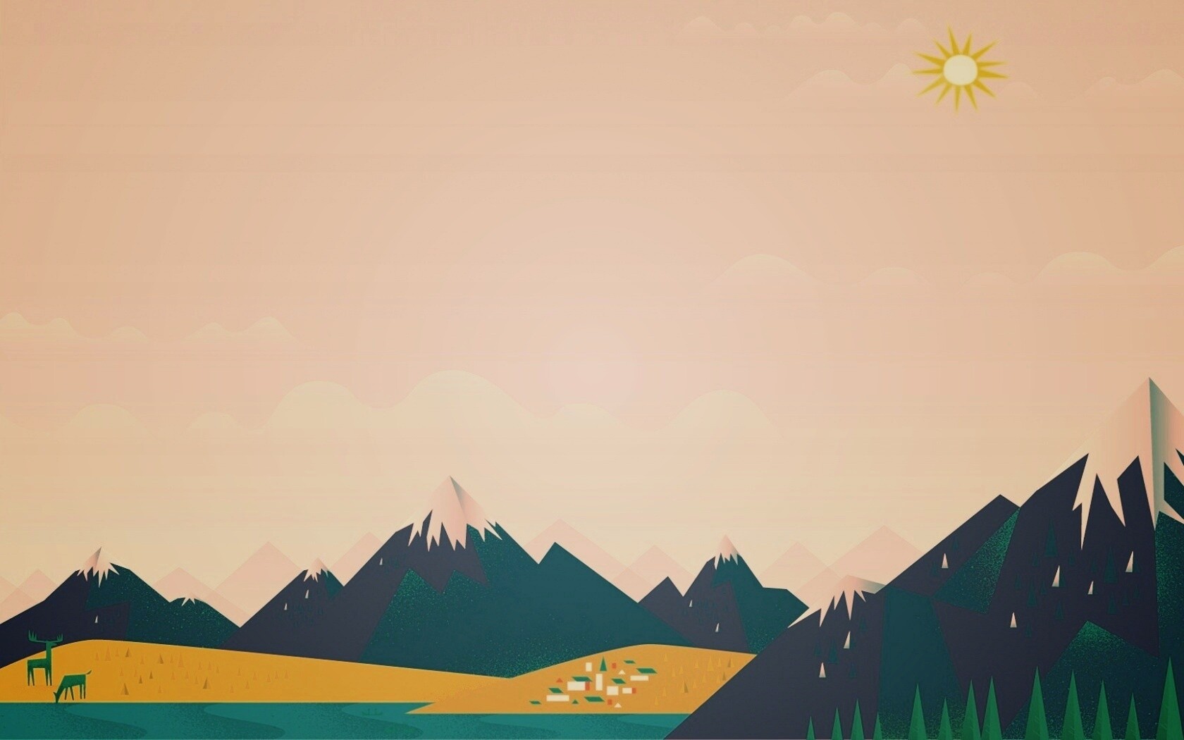 Векторный пейзаж обои