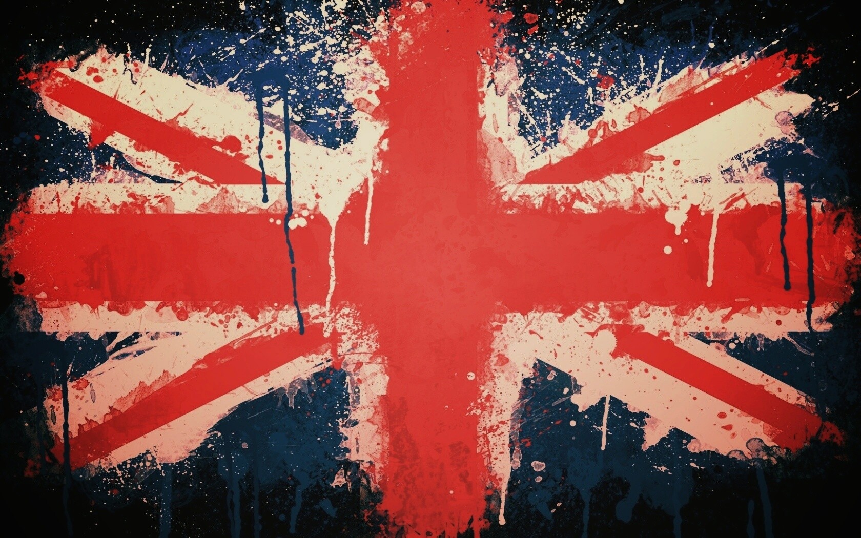 Британский флаг нарисованный краской обои