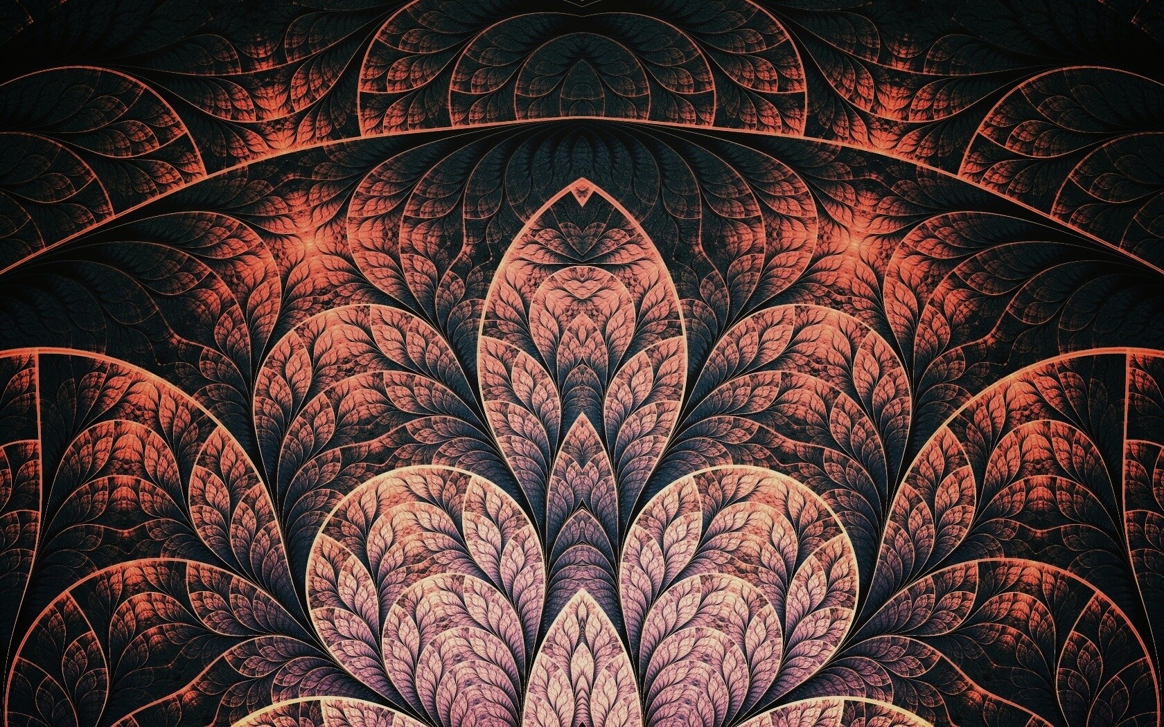 Фрактальные листья обои