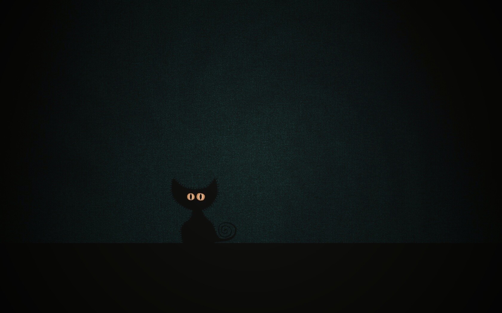 Чёрный кот в ночи обои