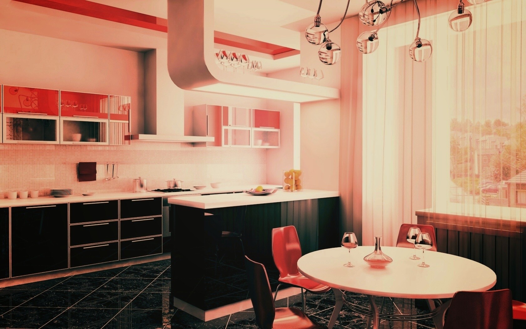 Современная кухня обои