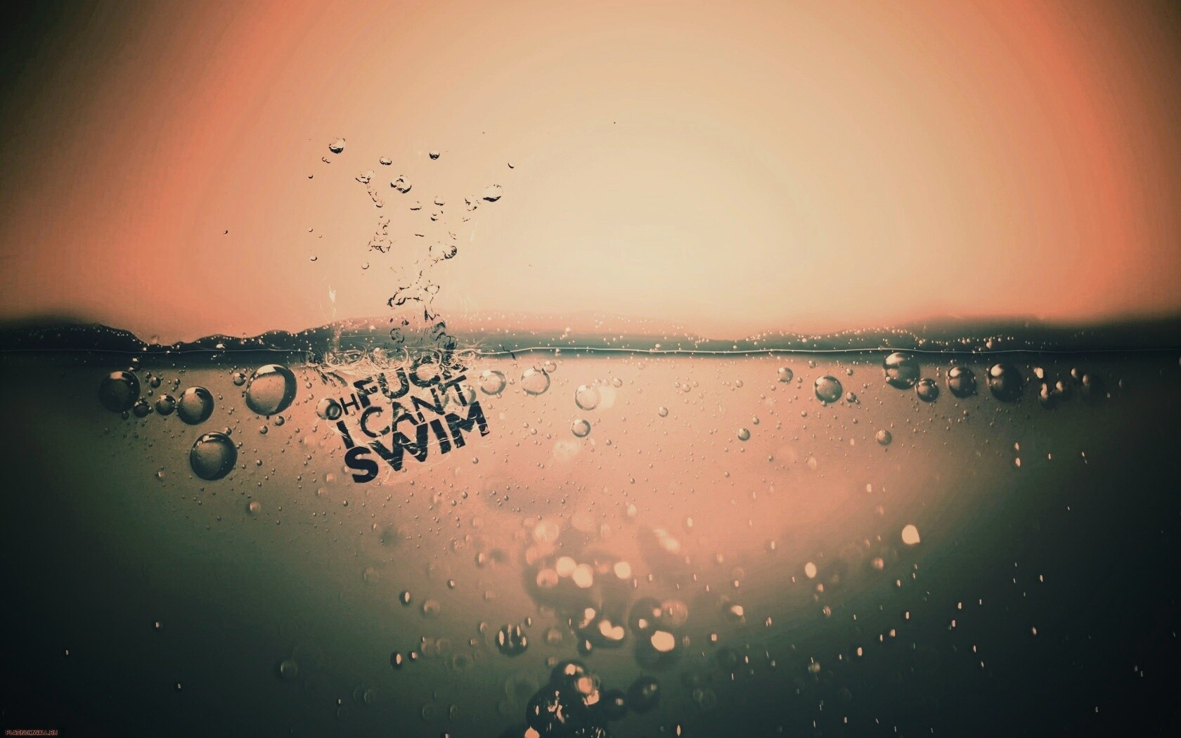 О чёрт, я не умею плавать! обои