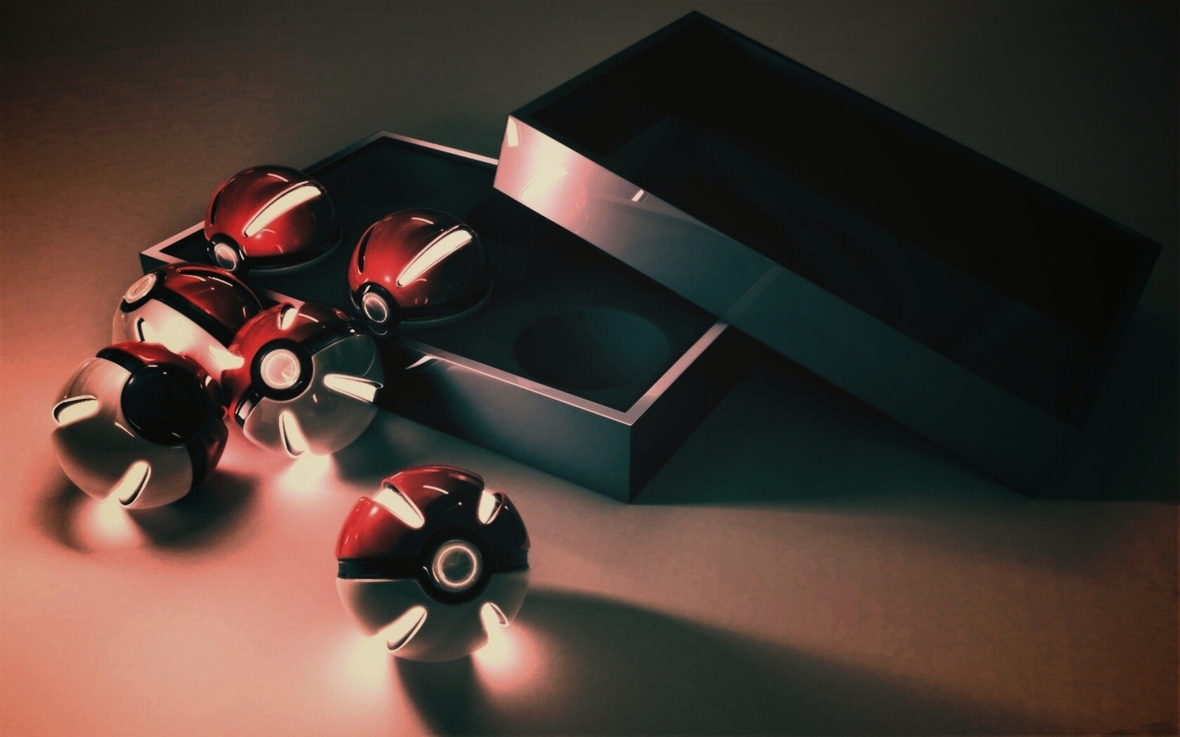 Коробка с покеболами обои