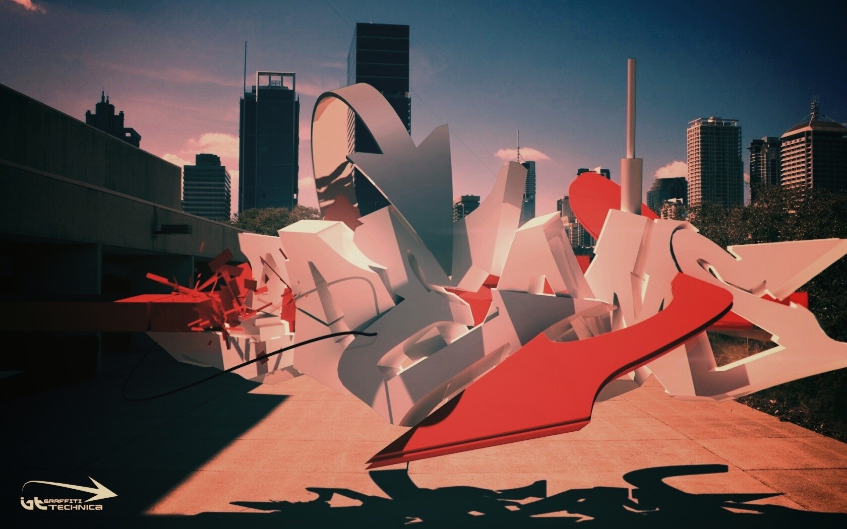 Трехмерное граффити обои