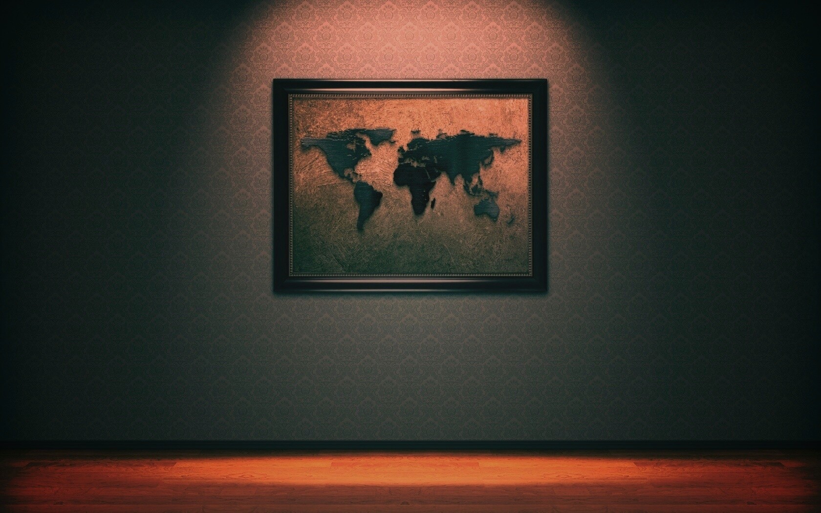 Картина с картой мира обои