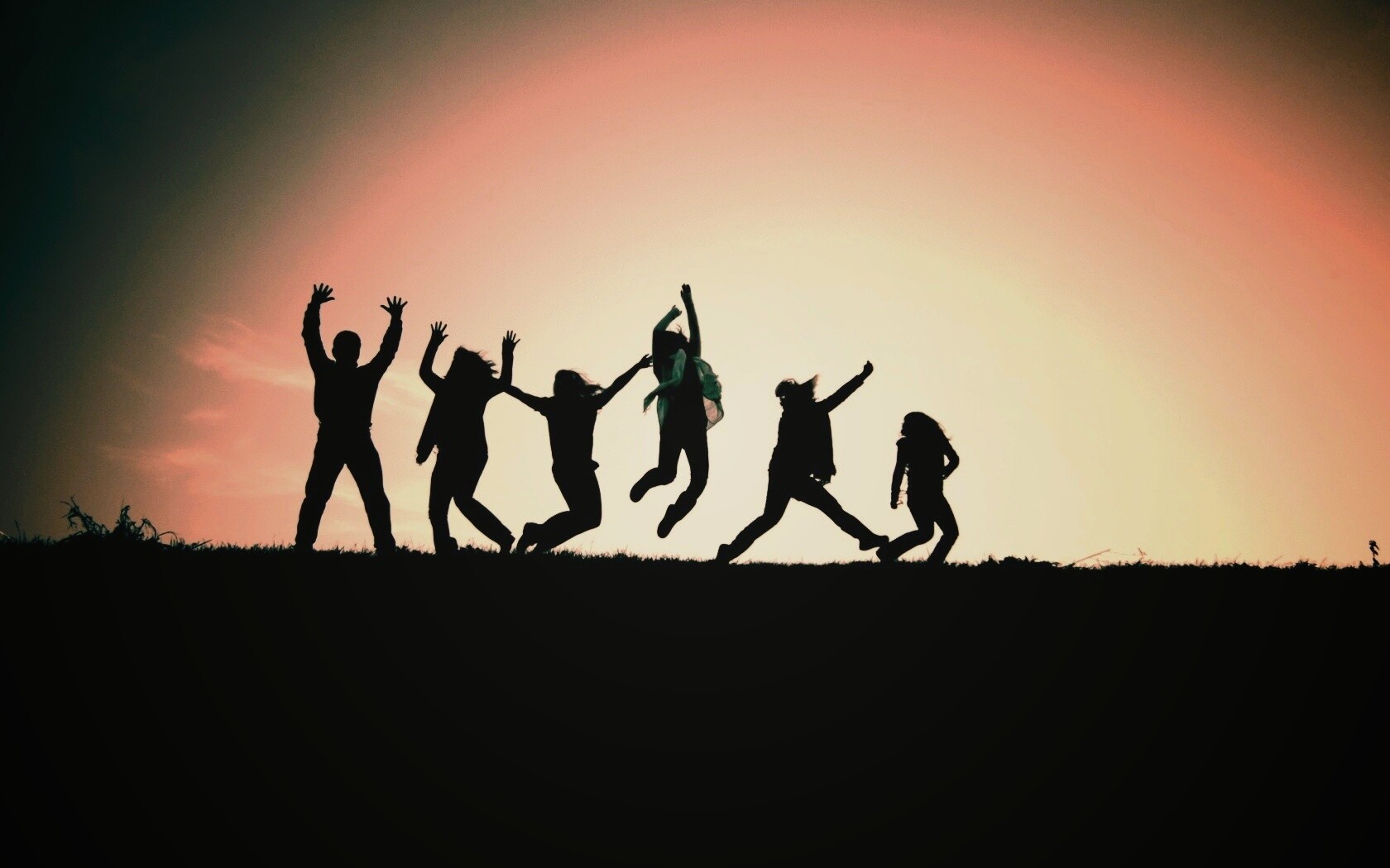 Силуэты людей обои