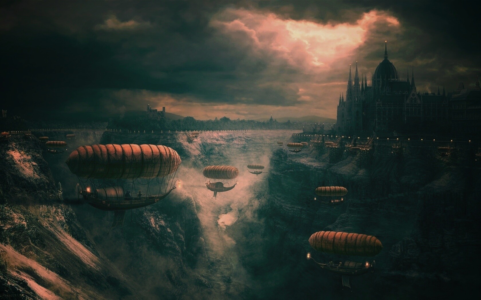 Фентезийный Будапешт обои