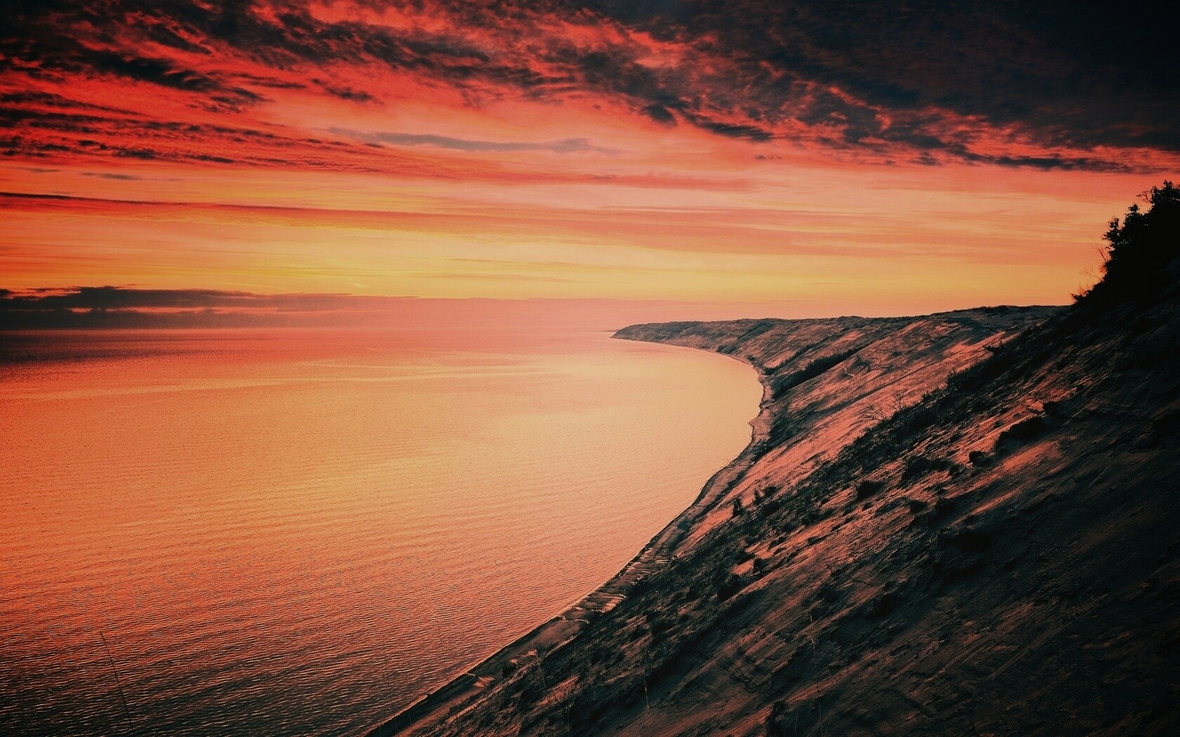 Море на закате обои