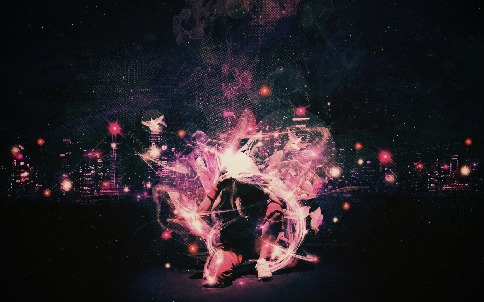 Фристайл арт с танцующей девушкой обои