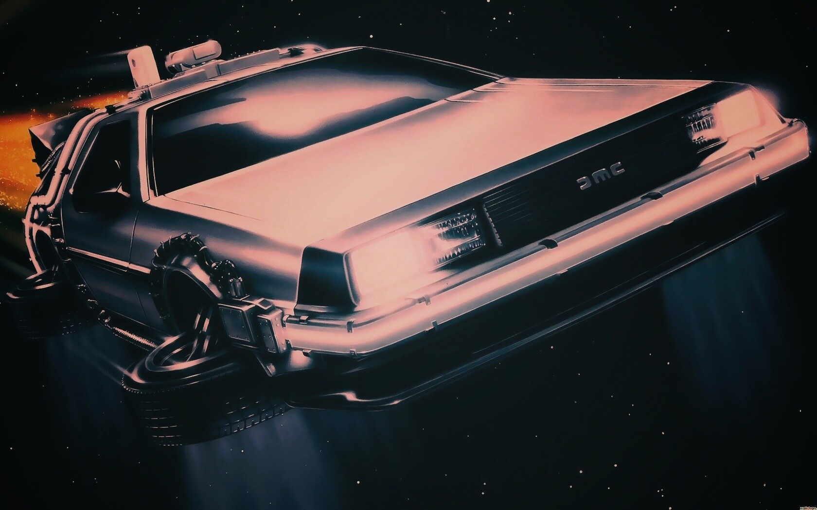 Летающий Делореан обои