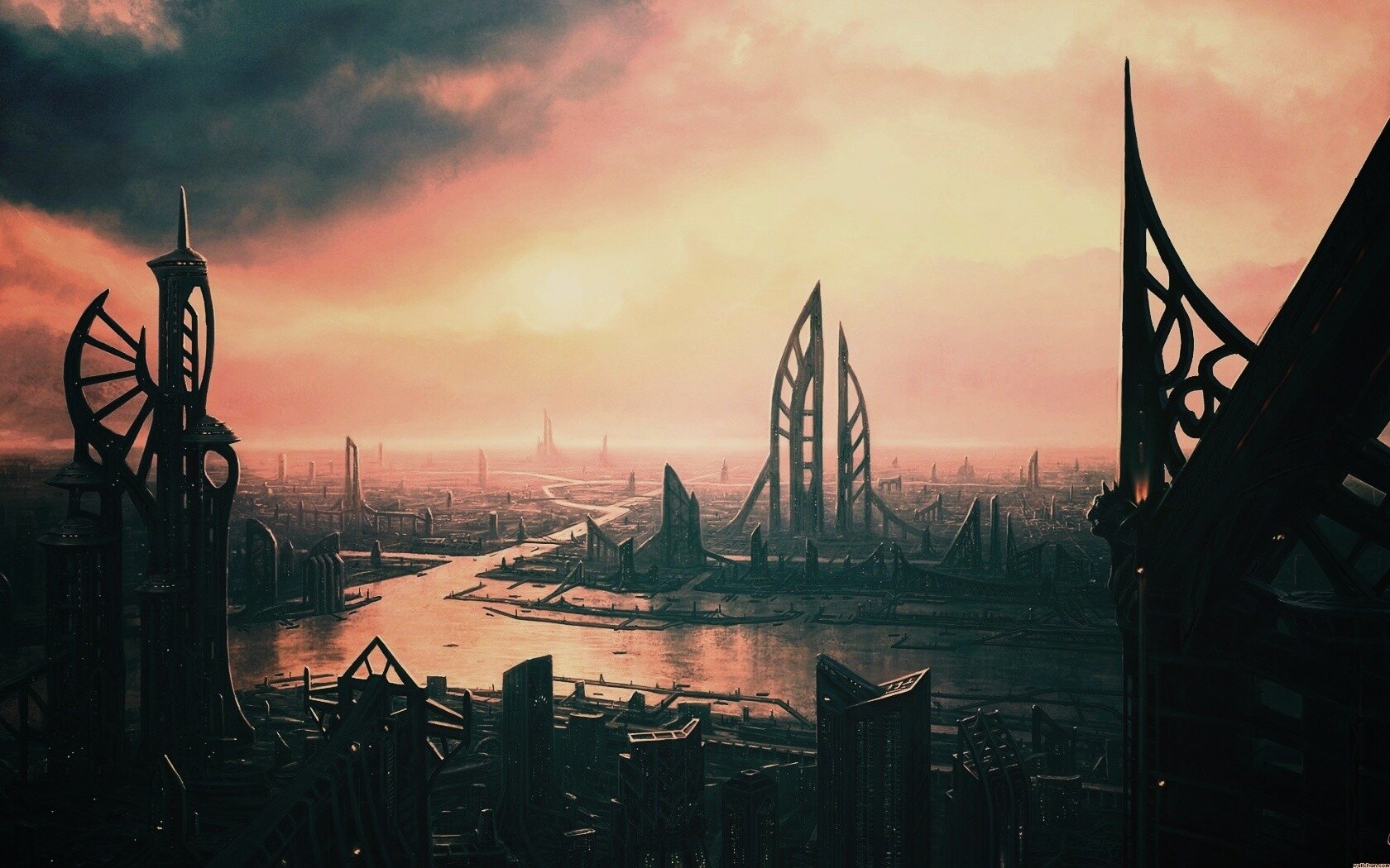 Прекрасный город будущего обои