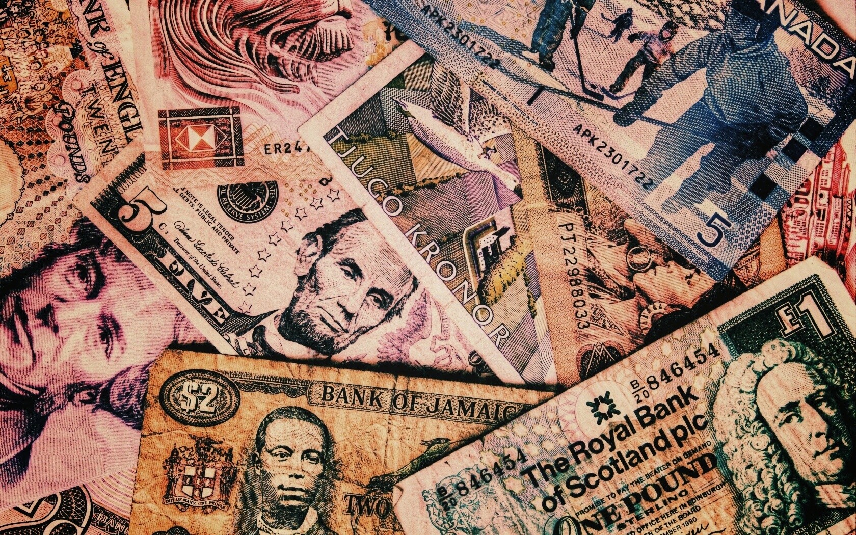 Купюры из разных стран обои