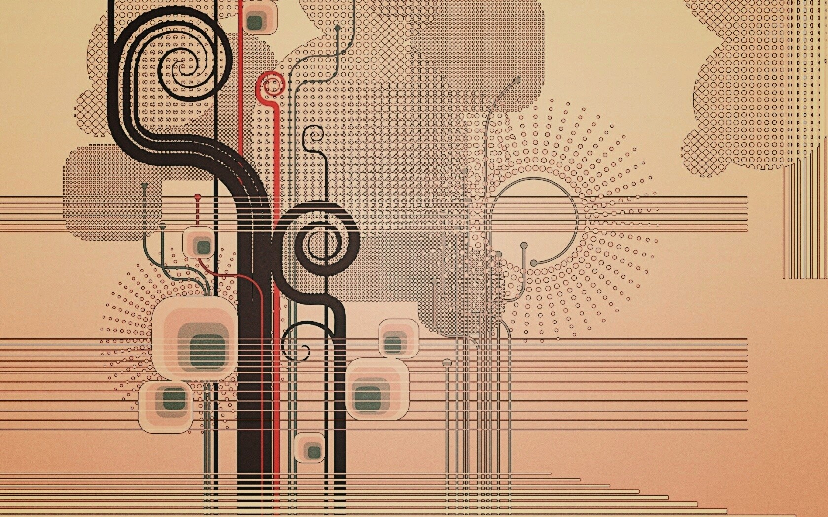 Линии и точки обои