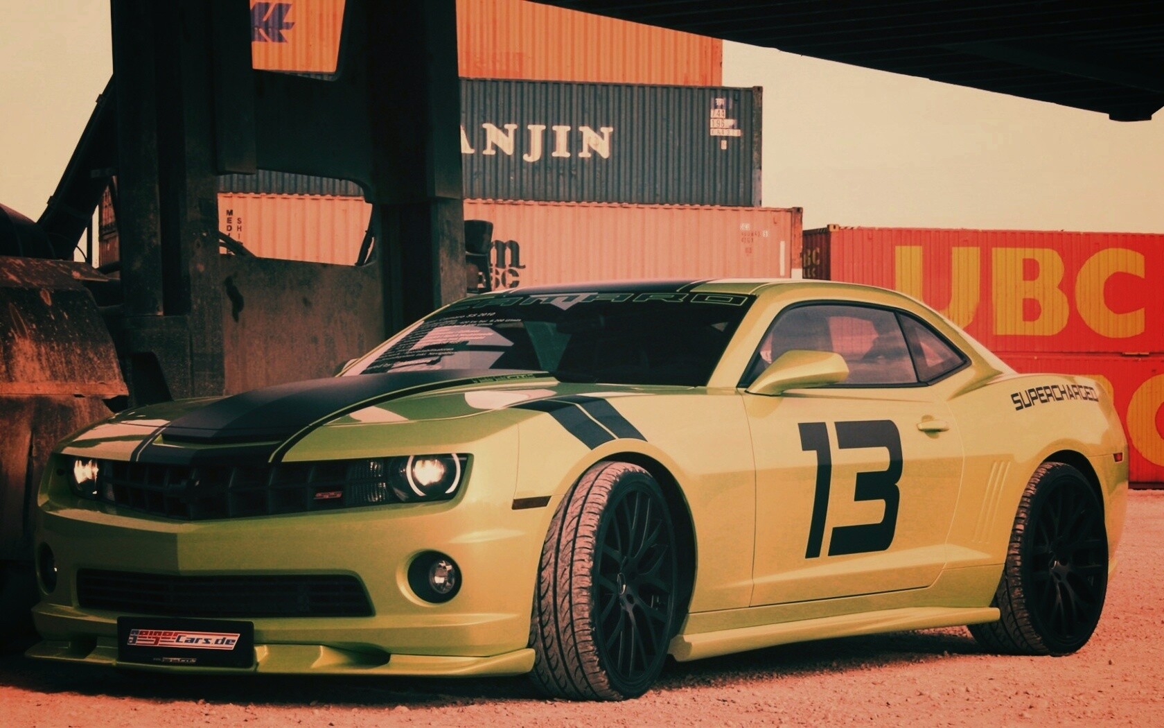 Шевролет камаро зеленый обои