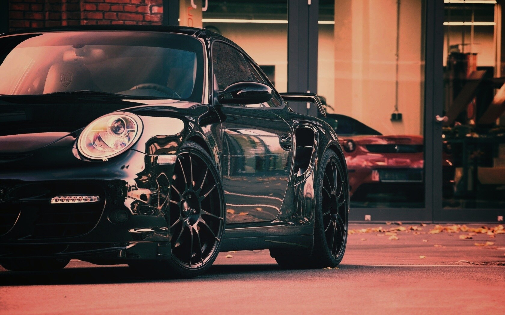 Порш на улице обои