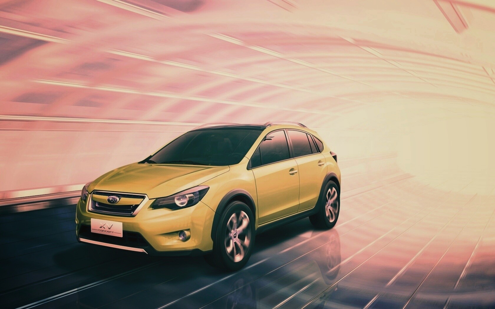 Субару в тоннеле обои