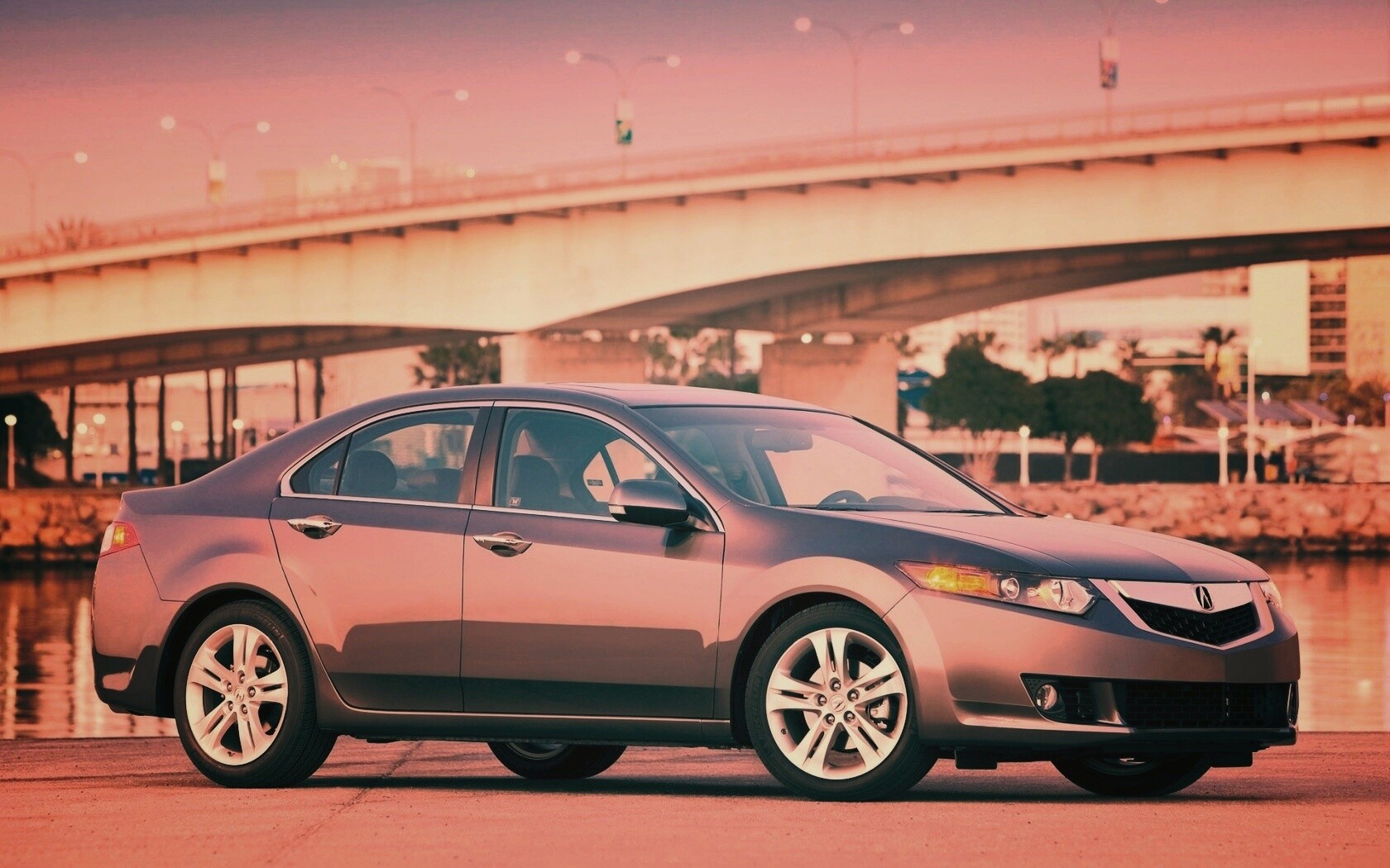 Acura на фоне моста обои