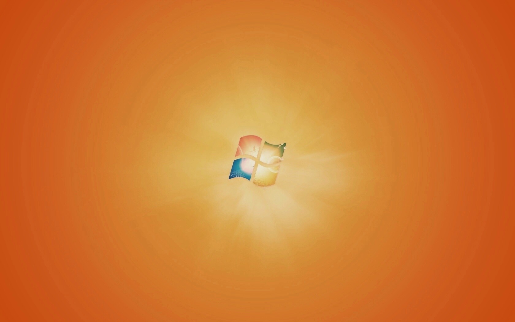 Яркий желтый логотип Windows 7 обои