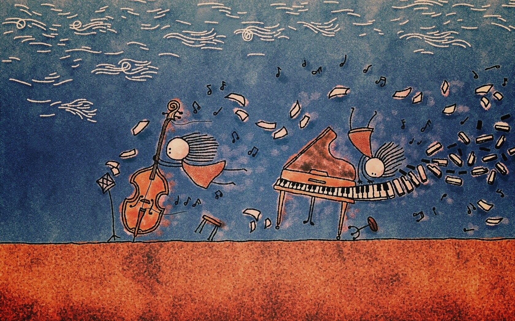 Воздушная инструментальная музыка обои