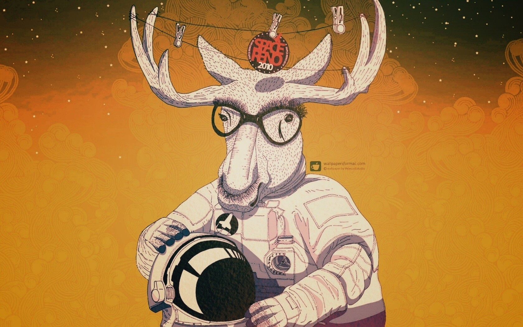 Лось в очках обои