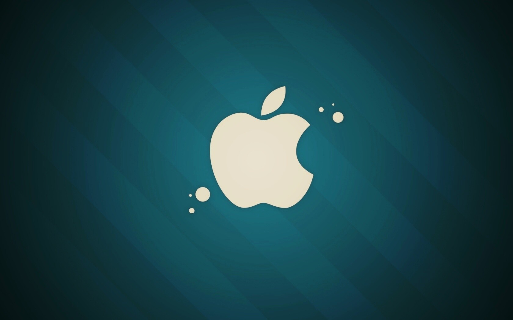 Логотип Apple на фоне голубых полос обои